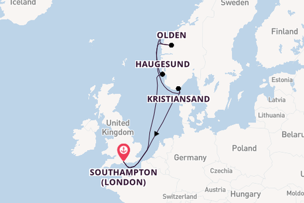 Norway from Southampton, England with the MSC Virtuosa
