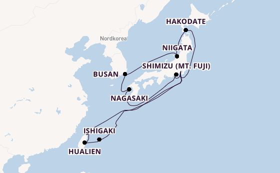 Japan ab Tokio, Japan auf der Diamond Princess