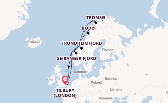 16 day cruise with the Ambition to Tilbury (London)