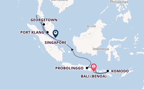 Zuidoost-Azië vanaf Bali (Benoa), Indonesië met de Seven Seas Explorer