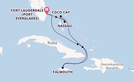 Karibik ab Fort Lauderdale (Port Everglades), USA auf der Oasis of the Seas