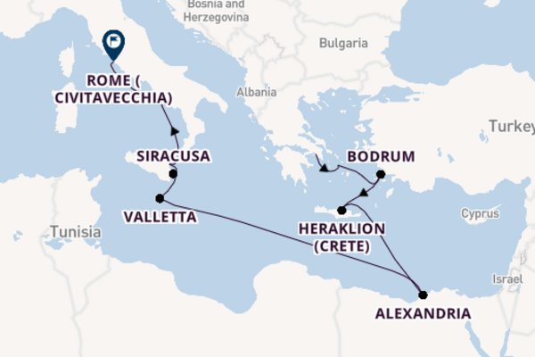 Mediterranean Sea from Athens (Piraeus), Greece with the Azamara Onward