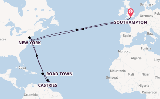 Transatlantic from Southampton, England with the Queen Mary 2