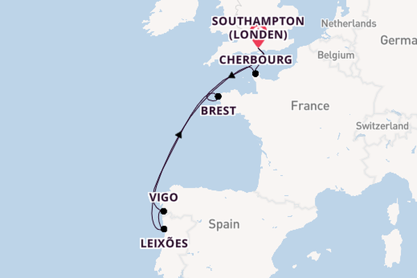 Engeland vanaf Southampton (Londen), Engeland met de MSC Meraviglia
