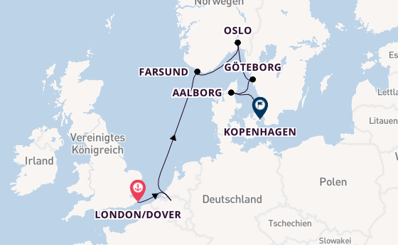Norwegen ab London/Dover, Großbritannien auf der Seabourn Quest