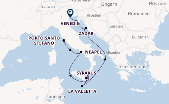 Mittelmeer ab Civitavecchia (Rom), Italien auf der Silver Ray