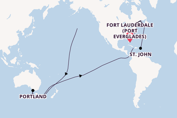 Transpacific from Fort Lauderdale (Port Everglades), Florida, USA with the Viking Neptune