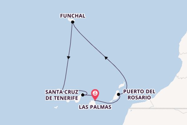 Canarische Eilanden vanaf Las Palmas, Gran Canaria met de Mein Schiff 7