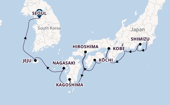 Japan from Yokohama (Tokyo), Japan with the Norwegian Jade
