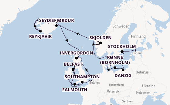 Britische Inseln ab Helsinki, Finnland auf der Regal Princess