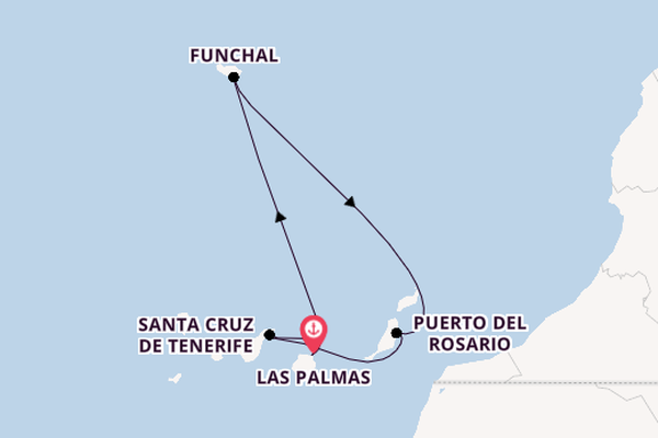 Canarische Eilanden vanaf Las Palmas, Gran Canaria, Spanje met AIDAblu