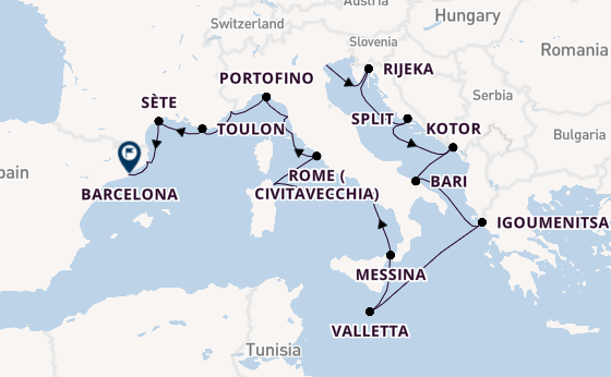 Western Mediterranean from Venice, Italy with the Seven Seas Explorer