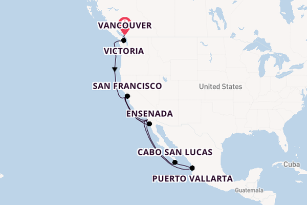 Amerikaanse Westkust vanaf Vancouver, Canada met de Nieuw Amsterdam