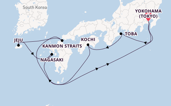 Japan from Yokohama (Tokyo), Japan with the Diamond Princess