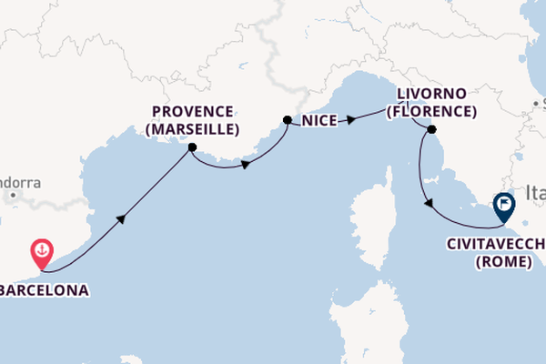 Westelijke Middellandse Zee vanaf Barcelona, Spanje met de Azamara Onward