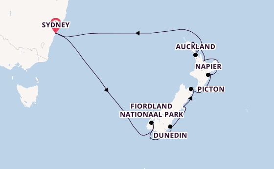 Nieuw Zeeland vanaf Sydney, Australië met de Royal Princess
