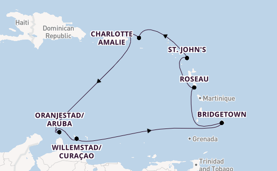 Caribbean from San Juan, Puerto Rico with the Vision of the Seas