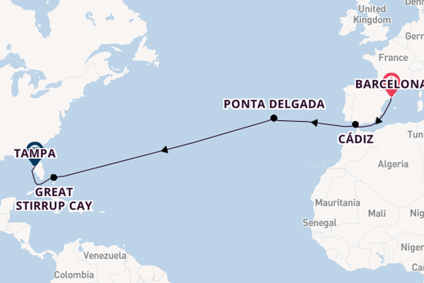 Transatlantic from Barcelona, Spain with the Norwegian Dawn