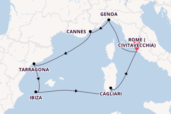 Western Mediterranean from Rome with the MSC Musica