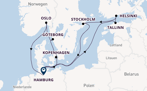 Norwegen ab Kiel, Deutschland auf der Mein Schiff 6