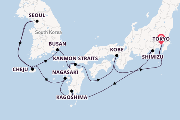 East Asia from Tokyo, Japan with the Westerdam