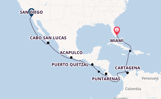 Mexican Riviera from Miami, Florida with the Zuiderdam
