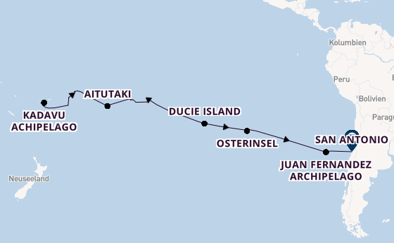 Polynesien ab Lautoka, Fiji auf der Seabourn Pursuit