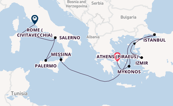 Mediterranean Sea from Athens (Piraeus), Greece with the Marina