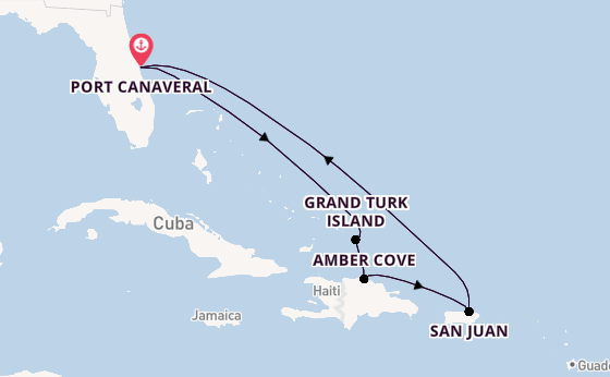 Caribbean from Port Canaveral, Florida, USA with the Caribbean Princess