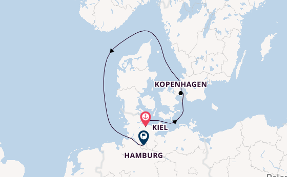 Europa ab Kiel, Deutschland auf der Mein Schiff Flow