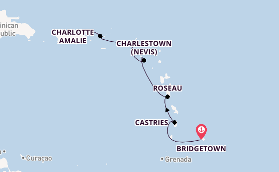 Caribbean from Bridgetown, Barbados with the Azamara Quest