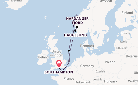 Norway from Southampton, England with the Queen Elizabeth