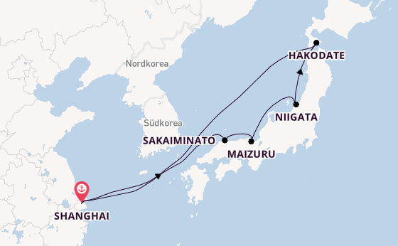 Japan ab Deutschland auf der Spectrum of the Seas