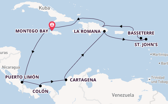 Karibik ab Montego Bay auf AIDAbella