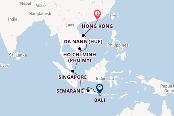 South East Asia from Hong Kong, China with the Riviera
