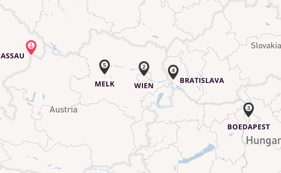 Donau vanaf Passau, Duitsland met de MAXIMA