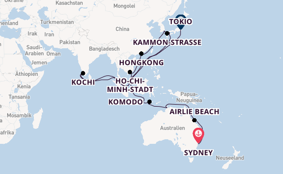 Australien ab Sydney auf der Silver Moon