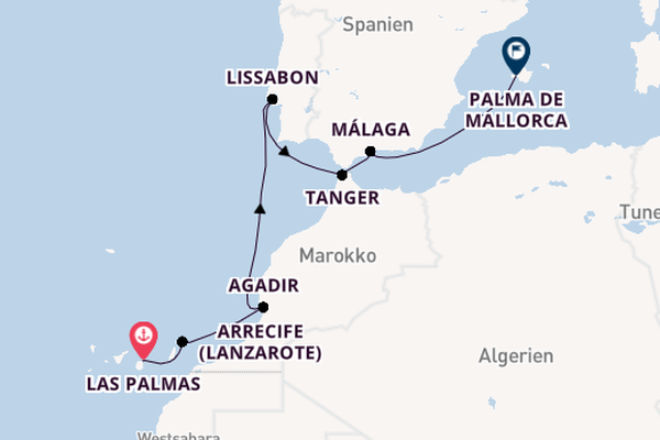 Mein Schiff 7 - Kanaren, Marokko & Mittelmeer - Die Sonnenroute für Entdecker