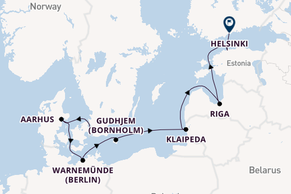 Baltic Sea from Copenhagen, Denmark with the Caribbean Princess