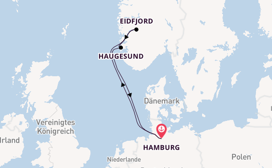 Norwegen ab Hamburg auf AIDAluna
