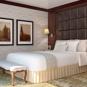 Come aboard the American Duchess and discover one of 6 cabin categories on a total of 4 decks that can accommodate 166 passengers. Choose your dream cabin and feel at home on board the American Duchess!