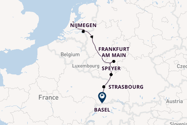 Rhine River, Europe from Amsterdam, Netherlands with the Avalon Imagery II