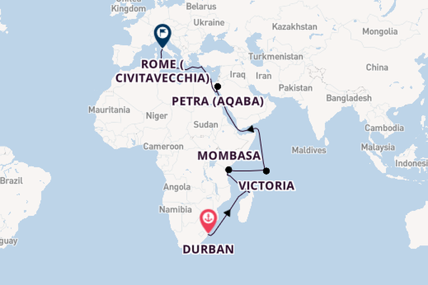 Africa from Durban, South Africa with the MSC Sinfonia