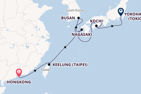 Oost-Azië vanaf Hongkong, China met de Mein Schiff 6