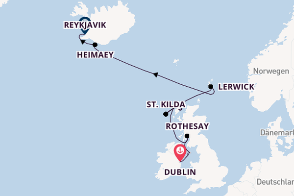 Vereinigtes Königreich ab Dublin, Irland auf der Seabourn Venture