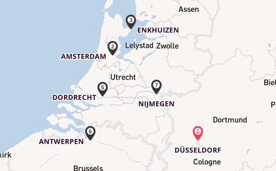 Rijn vanaf Düsseldorf, Duitsland met de Rhein Prinzessin