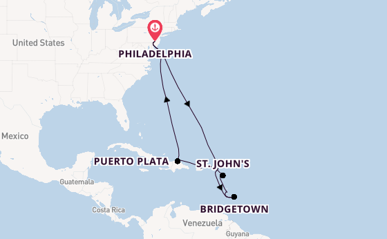 Caribbean from Philadelphia, Pennsylvania, USA with the Norwegian Pearl