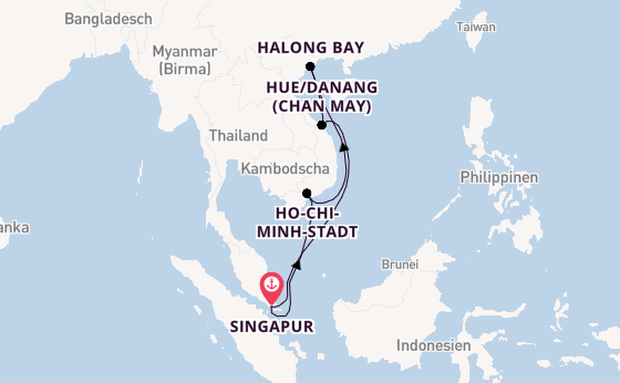 Südostasien ab Singapur, Singapur auf der Diamond Princess
