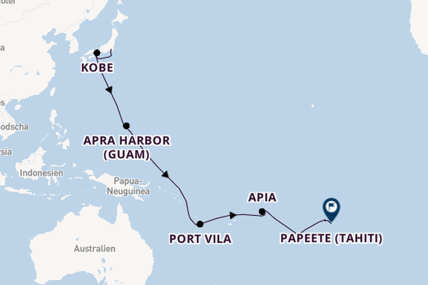 Polynesien ab Tokio, Japan auf der Silver Whisper