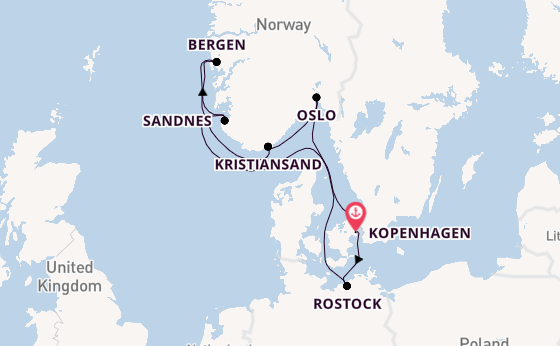 Noorwegen vanaf Kopenhagen, Denemarken met de MSC Splendida